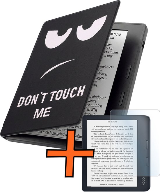 Hoesje Geschikt voor Kobo Libra 2 Hoes Book Case - Hoes Geschikt voor Kobo Libra 2 Hoesje Book Cover Met Screenprotector - Don't Touch Me