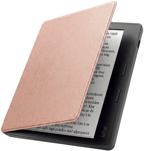 Hoesje Geschikt voor Kobo Libra 2 Hoes Book Case - Hoes Geschikt voor Kobo Libra 2 Hoesje Book Cover - Rosé Goud