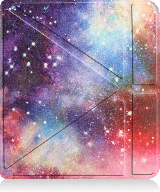 Hoesje Geschikt voor Kobo Libra 2 Hoes Book Case Trifold - Hoes Geschikt voor Kobo Libra 2 Hoesje Book Cover - Galaxy van Rocketbook