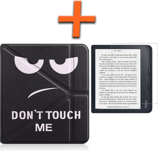 Hoesje Geschikt voor Kobo Libra 2 Hoes Book Case Trifold - Hoes Geschikt voor Kobo Libra 2 Hoesje Book Cover Met Screenprotector - Don't Touch Me van Hoesje 