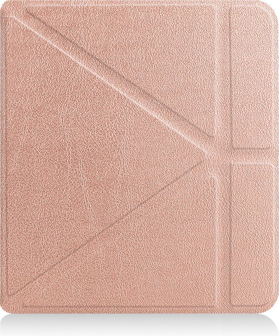 Hoesje Geschikt voor Kobo Libra 2 Hoes Book Case Trifold - Hoes Geschikt voor Kobo Libra 2 Hoesje Book Cover - Rosé Goud van Hoesje 