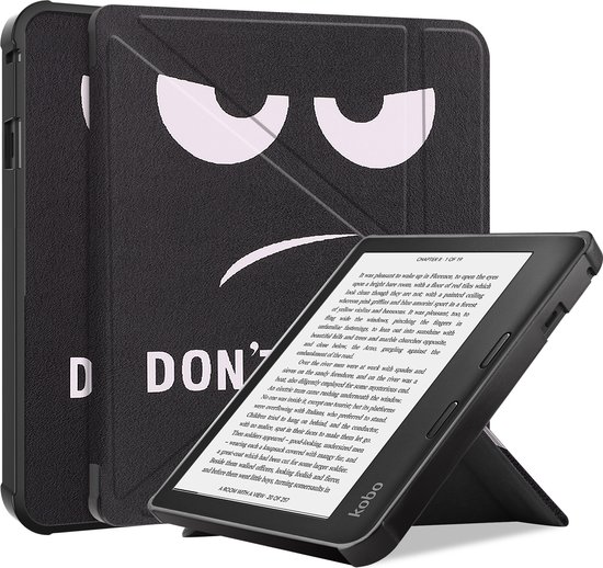 Hoesje Geschikt voor Kobo Libra 2 Hoesje Luxe Bescherm Case Trifold - Hoes Geschikt voor Kobo Libra 2 Hoes Book Cover - Don't Touch Me van Hoesje 