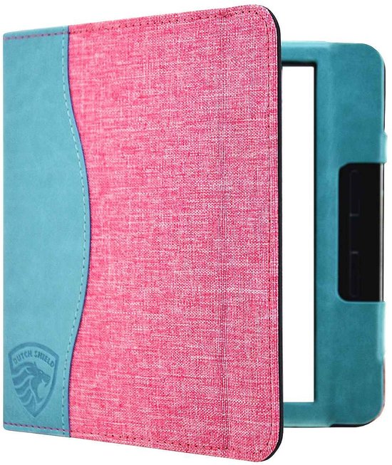 Hoesje Geschikt voor Kobo Libra 2 Sleepcover Jeans Style Hoes Roze - ereader hoesje - cover van Merkloos