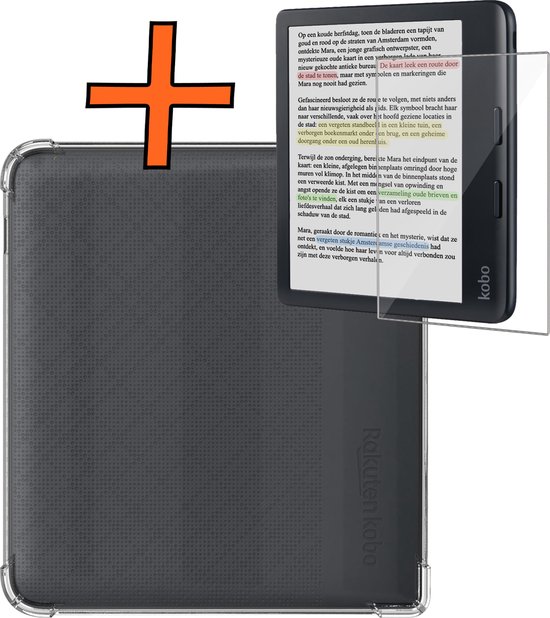 Hoesje Geschikt voor Kobo Libra Colour eReader Hoes Siliconen Case Met Screenprotector - Shockproof Back Cover Geschikt voor Kobo Libra Colour - Transparant van Gosento