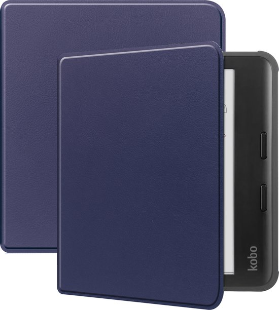 Hoesje Geschikt voor Kobo Libra Colour Hoes Bescherm Hoesje Case Sleep Cover - Hoes Geschikt voor Kobo Libra Colour Hoesje - Donkerblauw van Hoesje 