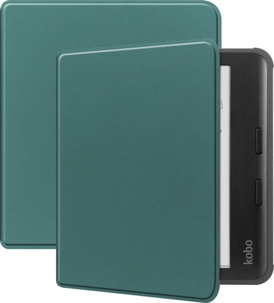 Hoesje Geschikt voor Kobo Libra Colour Hoes Bescherm Hoesje Case Sleep Cover - Hoes Geschikt voor Kobo Libra Colour Hoesje - Donkergroen van Hoesje 