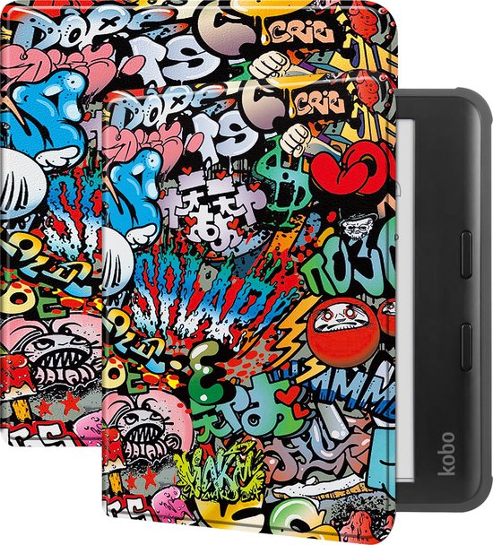 Hoesje Geschikt voor Kobo Libra Colour Hoes Bescherm Hoesje Case Sleep Cover - Hoes Geschikt voor Kobo Libra Colour Hoesje - Graffity van Hoesje 