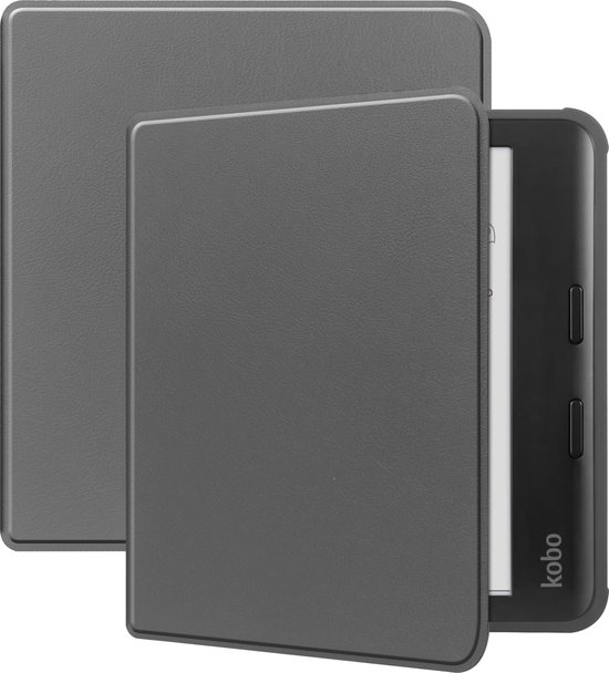 Hoesje Geschikt voor Kobo Libra Colour Hoes Bescherm Hoesje Case Sleep Cover - Hoes Geschikt voor Kobo Libra Colour Hoesje - Grijs van Hoesje 