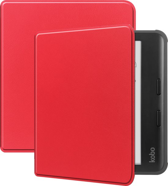 Hoesje Geschikt voor Kobo Libra Colour Hoes Bescherm Hoesje Case Sleep Cover - Hoes Geschikt voor Kobo Libra Colour Hoesje - Rood van Hoesje 