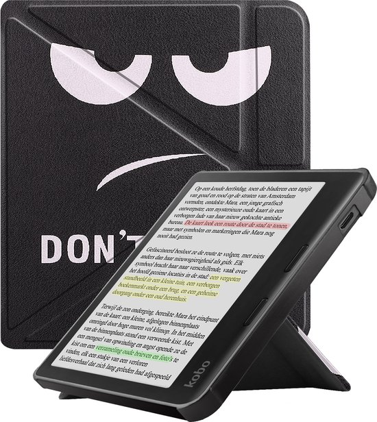 Hoesje Geschikt voor Kobo Libra Colour Hoes Bescherm Hoesje Case Sleep Cover Trifold - Hoes Geschikt voor Kobo Libra Colour Hoesje - Don't Touch Me van Hoesje 