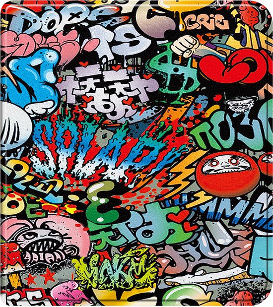 Hoesje Geschikt voor Kobo Libra Colour Hoes Book Case - Hoes Geschikt voor Kobo Libra Colour Hoesje Book Cover - Graffity van Hoesje 