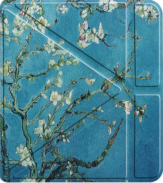 Hoesje Geschikt voor Kobo Libra Colour Hoes Book Case Trifold - Hoes Geschikt voor Kobo Libra Colour Hoesje Book Cover - Bloesem van Merkloos