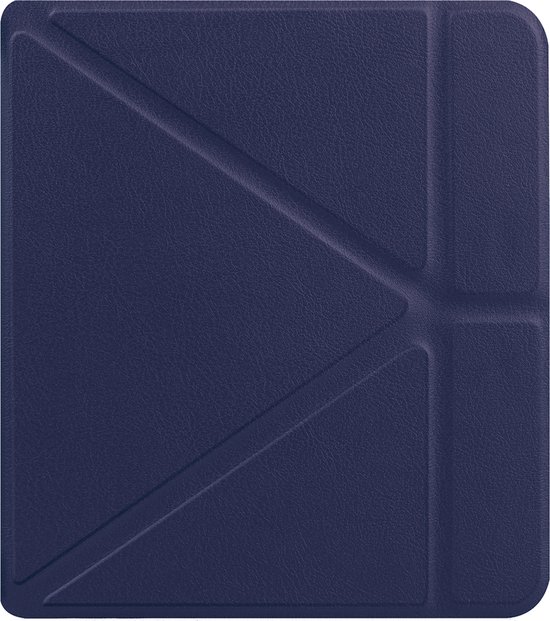 Hoesje Geschikt voor Kobo Libra Colour Hoes Book Case Trifold - Hoes Geschikt voor Kobo Libra Colour Hoesje Book Cover - Donkerblauw van Merkloos