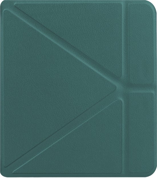 Hoesje Geschikt voor Kobo Libra Colour Hoes Book Case Trifold - Hoes Geschikt voor Kobo Libra Colour Hoesje Book Cover - Donkergroen van Hoesje 