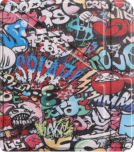 Hoesje Geschikt voor Kobo Libra Colour Hoes Book Case Trifold - Hoes Geschikt voor Kobo Libra Colour Hoesje Book Cover - Graffity van Merkloos