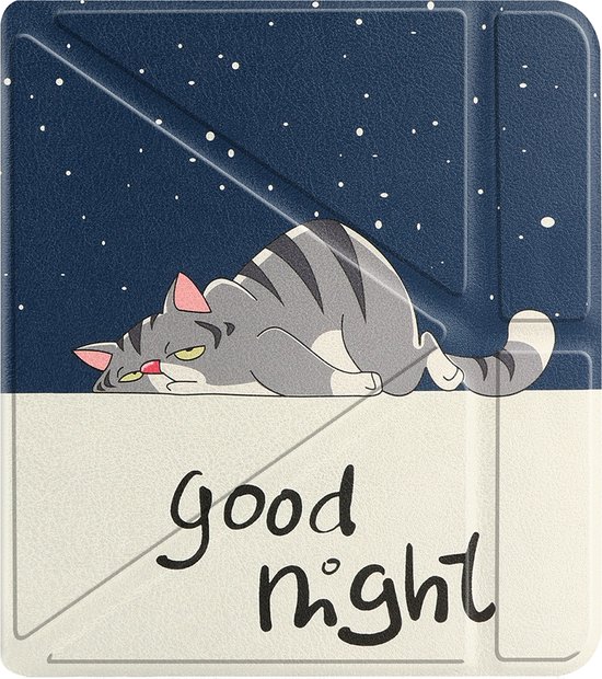 Hoesje Geschikt voor Kobo Libra Colour Hoes Book Case Trifold - Hoes Geschikt voor Kobo Libra Colour Hoesje Book Cover - Kat van MMOBIEL