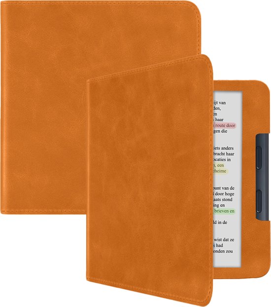 Hoesje Geschikt voor Kobo Libra Colour Hoes Leren Case Sleep Cover Leer - Hoes Geschikt voor Kobo Libra Colour Hoesje E-reader Leer – Bruin van Hoesje 