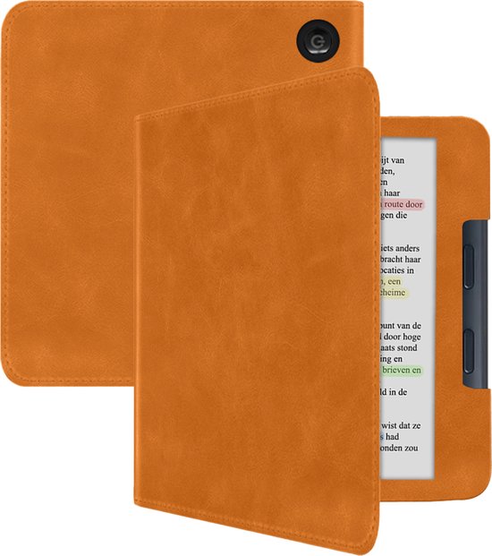 Hoesje Geschikt voor Kobo Libra Colour Hoesje Leer Luxe Bescherm Case - Hoes Geschikt voor Kobo Libra Colour Leren Hoes Book Cover - Bruin van Hoesje 