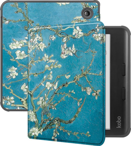Hoesje Geschikt voor Kobo Libra Colour Hoesje Luxe Bescherm Case - Hoes Geschikt voor Kobo Libra Colour Hoes Book Cover - Bloesem van i12Cover