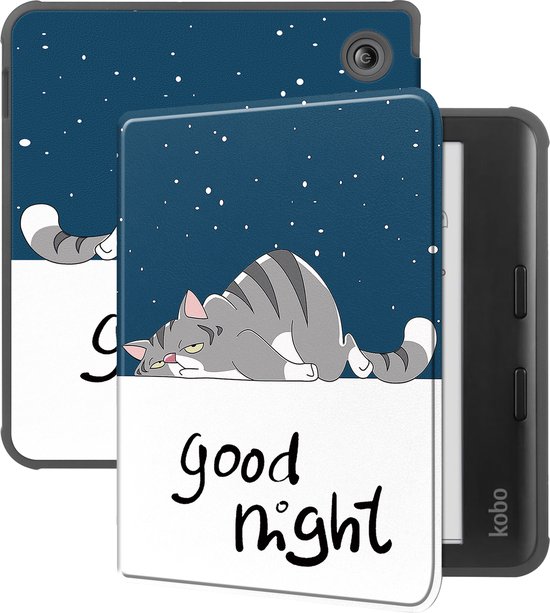 Hoesje Geschikt voor Kobo Libra Colour Hoesje Luxe Bescherm Case - Hoes Geschikt voor Kobo Libra Colour Hoes Book Cover - Kat van Hoesje 