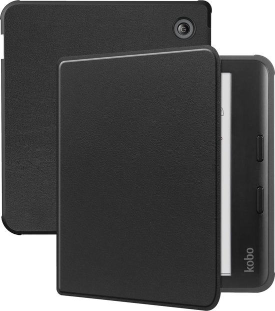 Hoesje Geschikt voor Kobo Libra Colour Hoesje Luxe Bescherm Case - Hoes Geschikt voor Kobo Libra Colour Hoes Book Cover - Zwart van Hoesje 
