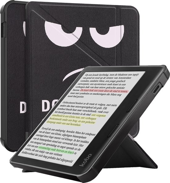 Hoesje Geschikt voor Kobo Libra Colour Hoesje Luxe Bescherm Case Trifold - Hoes Geschikt voor Kobo Libra Colour Hoes Book Cover - Don't Touch Me van Hoesje 