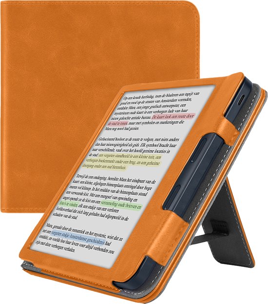 Hoesje Geschikt voor Kobo Libra Colour Lederen Hoes Book Case - Hoes Geschikt voor Kobo Libra Colour Hoesje Book Cover Leer - Bruin van Hoesje 