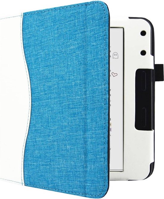 Hoesje Geschikt voor Kobo Libra Colour Sleepcover Jeans Style Hoes Wit - ereader hoesje - cover van Colour Sleepcover