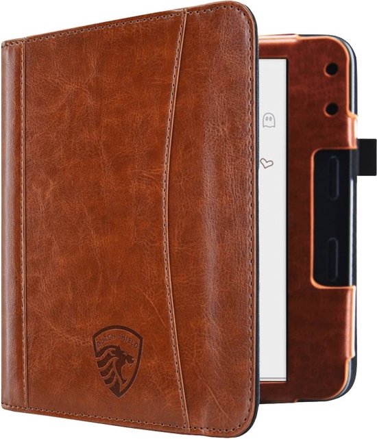 Hoesje Geschikt voor Kobo Libra Colour Sleepcover Luxe Hoes Cognac Bruin - ereader hoesje - cover van Hoesje 