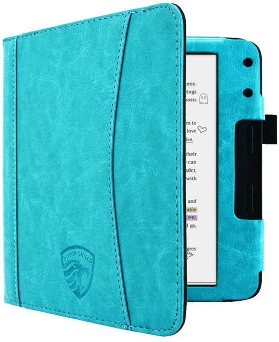 Hoesje Geschikt voor Kobo Libra Colour Sleepcover Luxe Hoes Turquoise - ereader hoesje - cover van BLE.