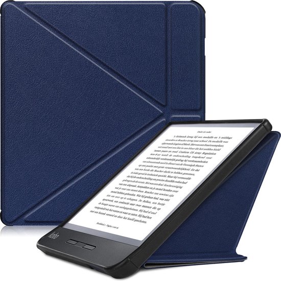 Hoesje Geschikt voor Kobo Libra H2O Hoes Bescherm Hoesje Case Sleep Cover Trifold - Hoes Geschikt voor Kobo Libra H2O Hoesje - Donkerblauw van Rocketbook