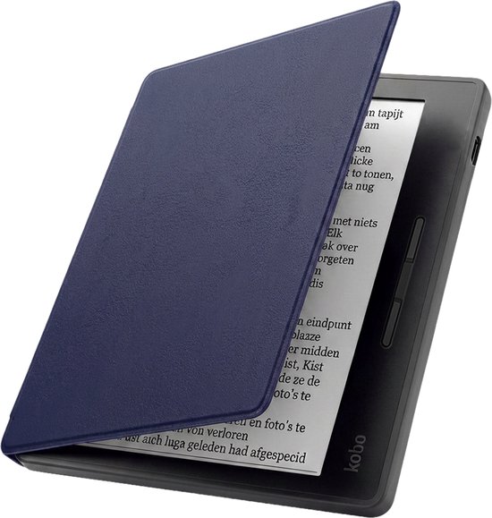 Hoesje Geschikt voor Kobo Libra H2O Hoes Book Case - Hoes Geschikt voor Kobo Libra H2O Hoesje Book Cover - Donkerblauw