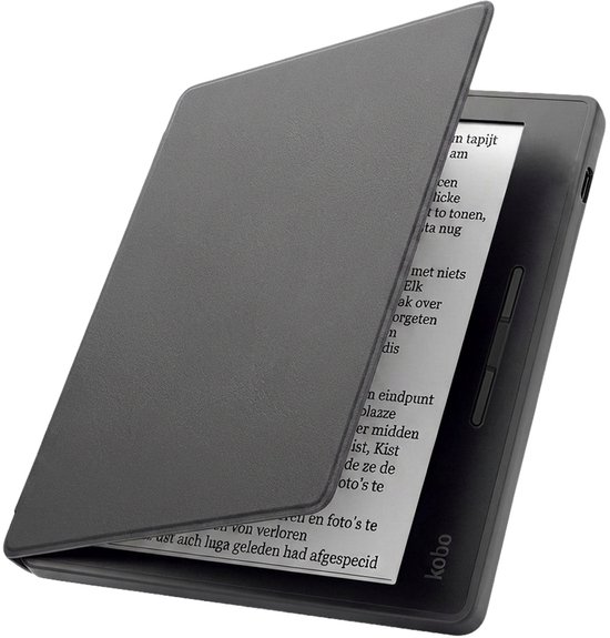 Hoesje Geschikt voor Kobo Libra H2O Hoes Book Case - Hoes Geschikt voor Kobo Libra H2O Hoesje Book Cover - Grijs