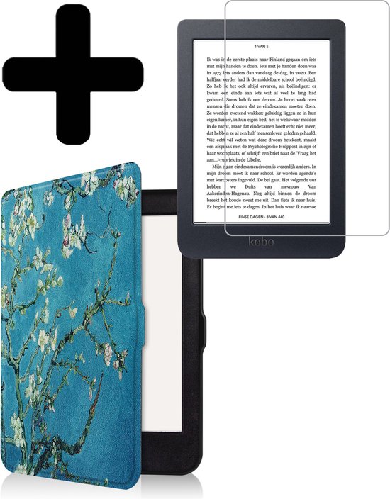 Hoesje Geschikt voor Kobo Nia Hoes Bescherm Hoesje Case Sleep Cover Met Screenprotector - Hoes Geschikt voor Kobo Nia Hoesje - Bloesem van Hoesje 