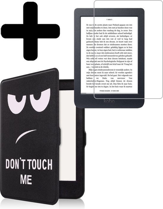 Hoesje Geschikt voor Kobo Nia Hoes Bescherm Hoesje Case Sleep Cover Met Screenprotector - Hoes Geschikt voor Kobo Nia Hoesje - Don't Touch Me van Hoesje 