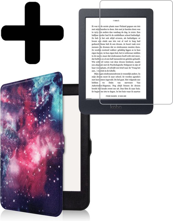 Hoesje Geschikt voor Kobo Nia Hoes Bescherm Hoesje Case Sleep Cover Met Screenprotector - Hoes Geschikt voor Kobo Nia Hoesje - Galaxy van Hoesje 