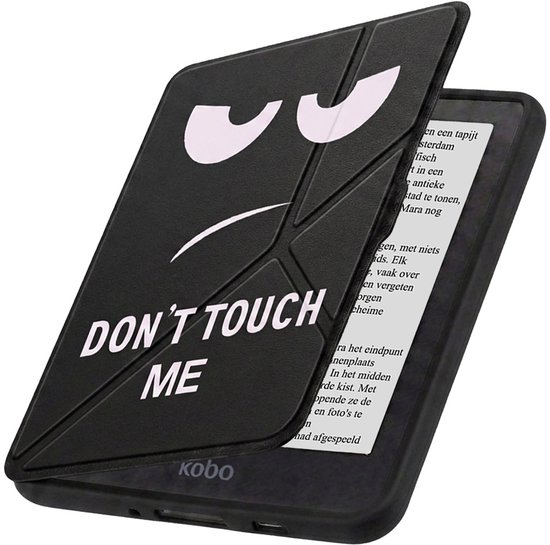 Hoesje Geschikt voor Kobo Nia Hoes Book Case Trifold - Hoes Geschikt voor Kobo Nia Hoesje Book Cover - Don't Touch Me