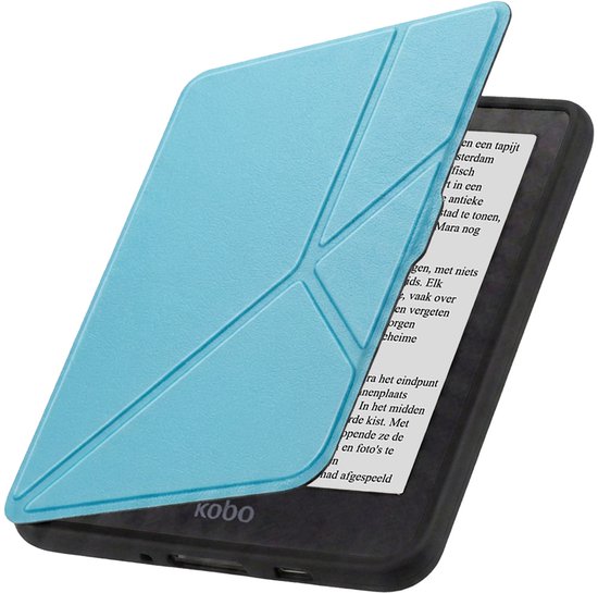 Hoesje Geschikt voor Kobo Nia Hoes Book Case Trifold - Hoes Geschikt voor Kobo Nia Hoesje Book Cover - Lichtblauw