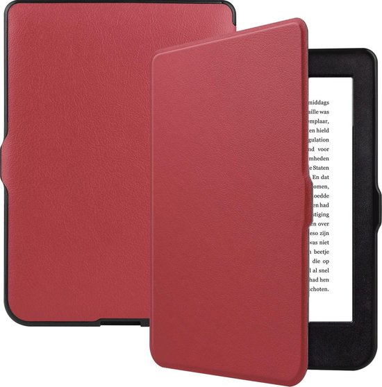 Hoesje Geschikt voor Kobo Nia Hoesje Luxe Bescherm Case - Hoes Geschikt voor Kobo Nia Hoes Book Cover - Donkerrood van Luxe Bescherm Case