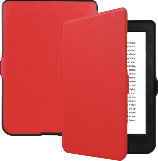 Hoesje Geschikt voor Kobo Nia Hoesje Luxe Bescherm Case - Hoes Geschikt voor Kobo Nia Hoes Book Cover - Rood van Hoesje 