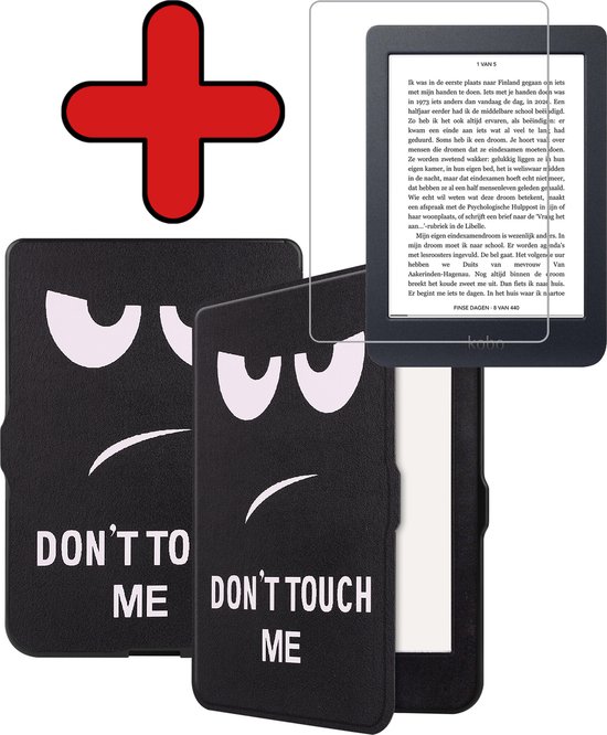 Hoesje Geschikt voor Kobo Nia Hoesje Luxe Bescherm Case Met Screenprotector - Hoes Geschikt voor Kobo Nia Hoes Book Cover - Don't Touch Me van Hoesje 