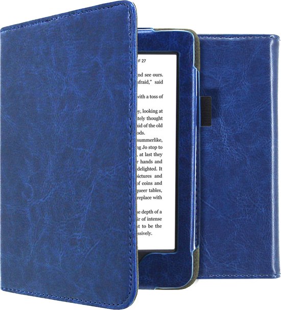 Hoesje geschikt voor Kobo Nia - iMoshion Vegan Leather Bookcase - Donkerblauw van iMoshion