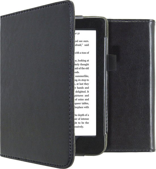 Hoesje geschikt voor Kobo Nia - iMoshion Vegan Leather Bookcase -Zwart van iMoshion