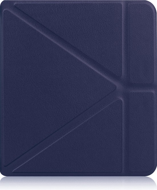 Hoesje Geschikt voor Kobo Sage Hoes Book Case Trifold - Hoes Geschikt voor Kobo Sage Hoesje Book Cover - Donkerblauw van IVSO
