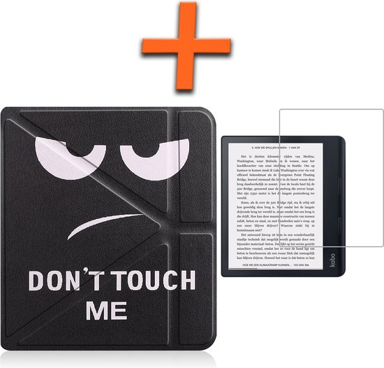 Hoesje Geschikt voor Kobo Sage Hoes Book Case Trifold - Hoes Geschikt voor Kobo Sage Hoesje Book Cover Met Screenprotector - Don't Touch Me van Hoesje 