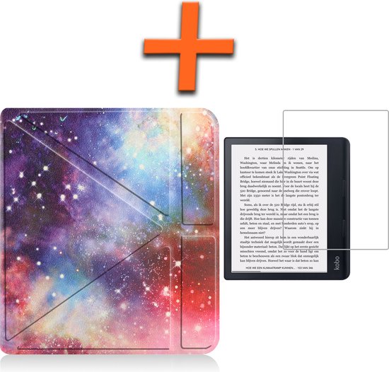 Hoesje Geschikt voor Kobo Sage Hoes Book Case Trifold - Hoes Geschikt voor Kobo Sage Hoesje Book Cover Met Screenprotector - Galaxy van Hoesje 