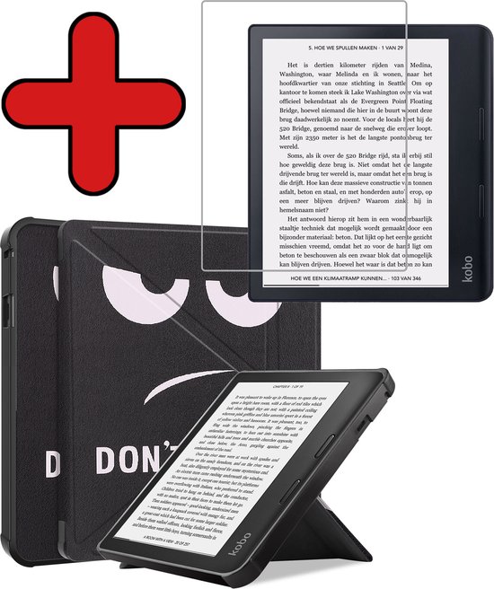 Hoesje Geschikt voor Kobo Sage Hoesje Luxe Bescherm Case Trifold Met Screenprotector - Hoes Geschikt voor Kobo Sage Hoes Book Cover - Don't Touch Me van Hoesje 
