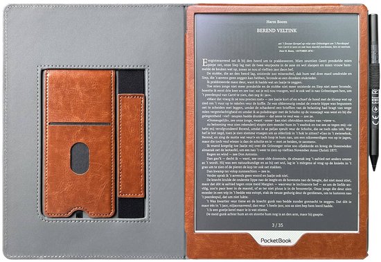 Hoesje Geschikt voor Pocketbook Inkpad One Luxe Hoes Beschermhoes Cover Cognac Bruin van Merkloos