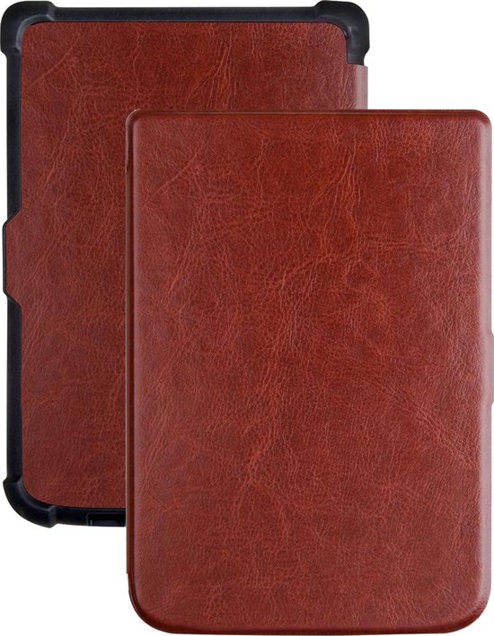 Hoesje Geschikt voor Pocketbook Touch HD 3 Hoesje Luxe Bescherm Case - Hoes Geschikt voor Pocketbook Touch HD 3 Hoes Book Cover - Bruin van Bronzi.