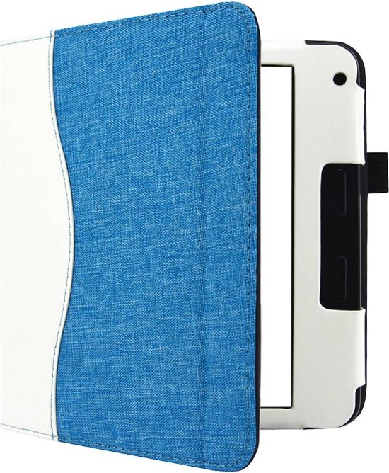 Hoesje Geschikt voor Tolino Vision 6 Sleepcover Jeans Style Hoes Wit van Hoesje 